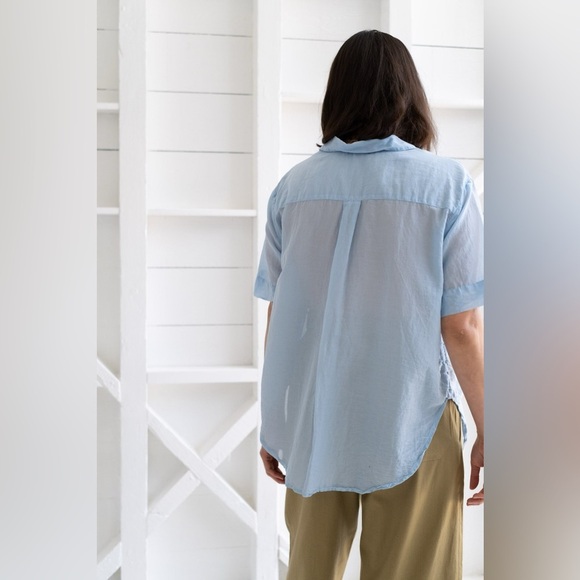 CP Shades Georgia button down shirt in Sky, Size M - Picture 5 of 14